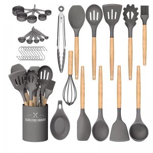 33 pcs Non-stick Chef Kitchen Cooking Utensils Set Silicone Cooking Kitchen Utensils Spatula Set with Holder