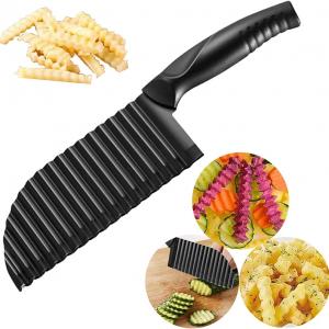  Home Kitchen Stainless Steel Blade Wavy Knife Quick Vegetable Chopper French Fries Cutter Potato Crinkle Cutter