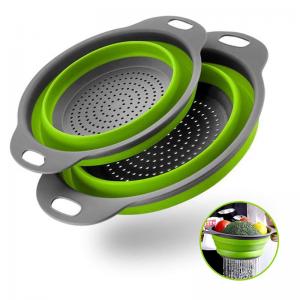 Foldable Silicone Colander Fruit Vegetable Washing Basket Strainer Collapsible Drainer 