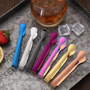 Multi colors Kitchen Bar Supplies Metal Small Mini Cube Sugar Tongs Stainless Steel Ice Tongs