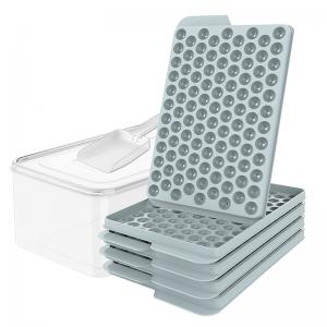 4 Pack 104 Pcs Easy Release Mini Ice Cube Trays with Lid and Bin Bpa-Free