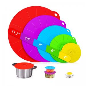 5 Sizes Eco-Friendly Reusable Silicone Bowl Pan Cover Food Storage Suction Lids