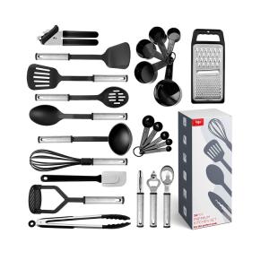 24 Nylon and Stainless Steel Non-Stick and Heat Resistant Cooking Utensils Cookware Set, Kitchen Tools,Kitchen Utensils Set