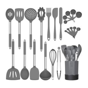 24PCS Silicone Stainless Steel Kitchen Utensil Set For Nonstick Cookware