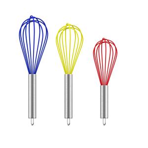 Non Stick Hand Colorful Kitchen Mini Silicone Whisk Egg Beater Food Grade Egg Whisk