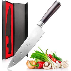 8 Inch Chef Knife High Carbon Razor Sharp 7Cr17 Mov Kitchen Cutting Chef Knife With Color Wood Handle