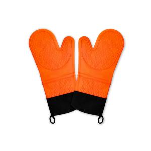 Silicone Oven Mitts, Heat Resistant Non-Slip Long Oven mitts with Cotton Lining for Kitchen BBQ Cooking Baking Mitts