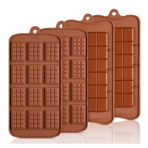 Food Grade BPA Free 12 Waffle Silicone Break Apart Chocolate Molds Candy Protein and Energy Bar Silicone Mold