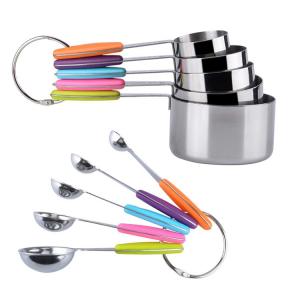 Measuring Cup Spoon Stainless Steel Metal Kitchen Measuring Cups and Spoons Set