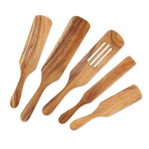 Wooden Cooking Kitchen Accessories Spatula Kitchen Tools Set Teak Wood Spatula Set