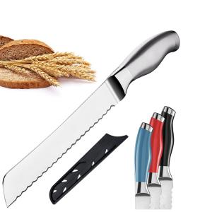 8'' Serrated Bread Knife with Razor Sharp Wavy Edge Width Bread Cutter Ideal for Slicing Homemade Bread, Bagels, Cake