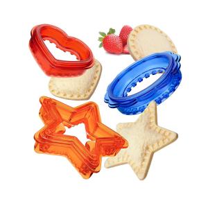 3 PCS Kitchen Plastic Bread Cookie Sandwich Cutter and Sealer Maker Decruster Sets for Kids Lunch Box