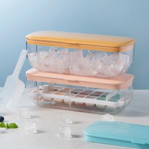 Large Silicone BPA-Free Home Rectangle Easy Release Ice Cube Tray with Lid