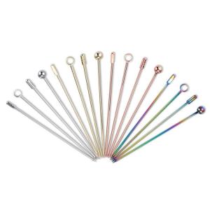 Food Grade Colorful Stainless Steel Cocktail Picks Fruit Stick Toothpicks