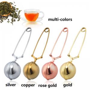 Stainless Steel Rose Gold Tea Round Ball Infuser Strainer Filter for Loose Herbal Leaf