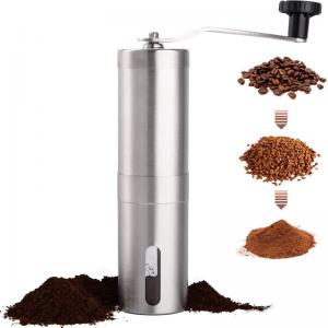 Manual Coffee Bean Grinder Stainless Steel Hand Coffee Mill Ceramic Burr for Aeropress, Drip Coffee, Espresso, French Press, Turkish Brew