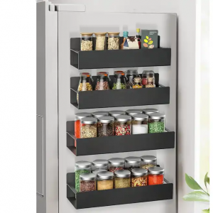 Magnetic Spice Rack Refrigerator Side Shelf Spice Storage Household Magnetic Shelf Space Saving Kitchen Organizer