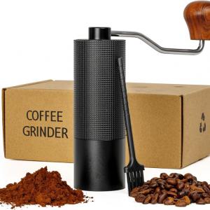 Manual Coffee Grinder Capacity 25g with CNC Stainless Steel Conical Burr, Internal Adjustable Setting, Double Bearing Positioning, French Press Coffee for Hand Grinder Gift